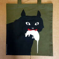 Зеленая сумка "Кот"