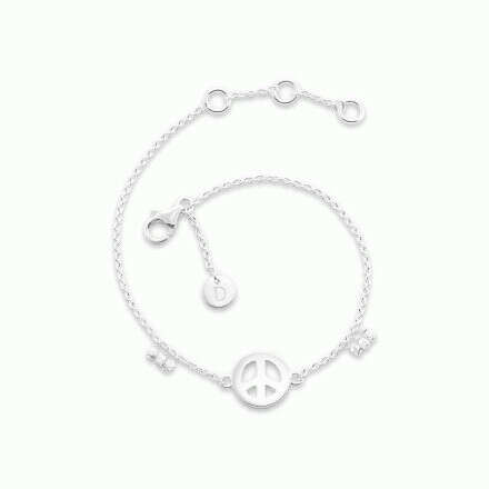 Peace Good Karma Silver Chain Bracelet