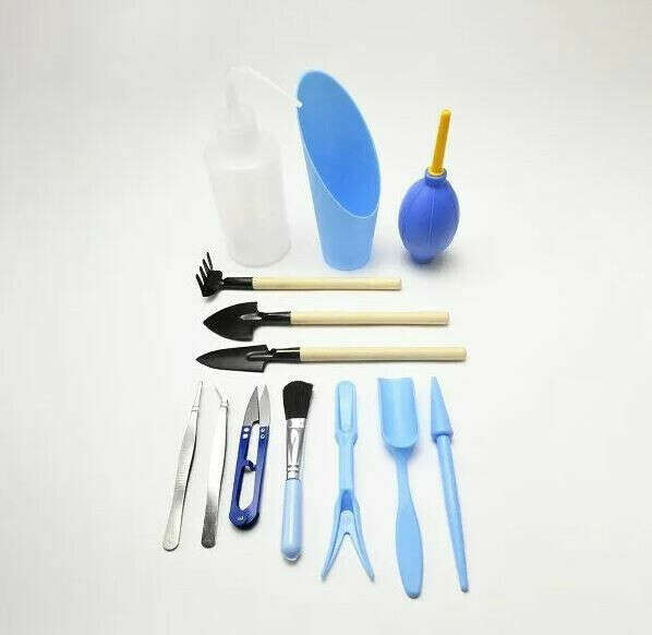 Набор инструментов для комнатных растений и рассады с 3-мя деревянными инструментами (синий)