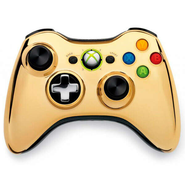 Геймпад для Xbox 360 Microsoft Wireless Chrome Gold (43G-00055)