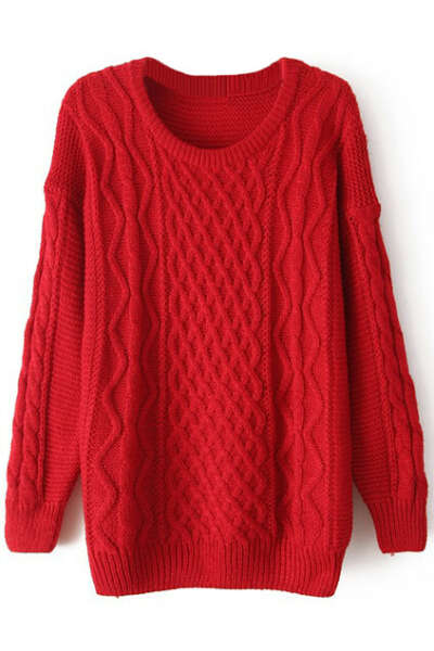 Twisted Loose Sheer Red Jumper