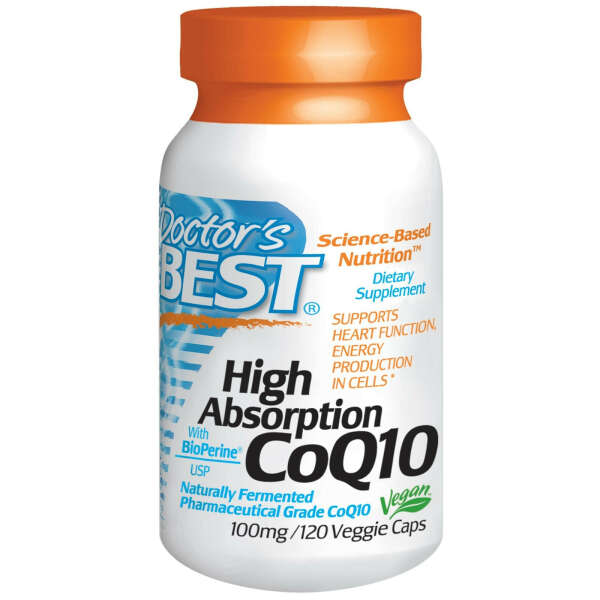 Doctor&#039;s Best, Коэнзим Q10 с высокой усваиваемостью, с биоперином, 100 мг, 120 капсул в мягкой оболочке