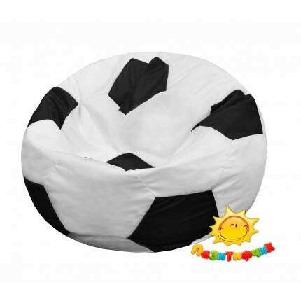 Кресло-мешок Мяч Пазитифчик бело-черный (оксфорд)