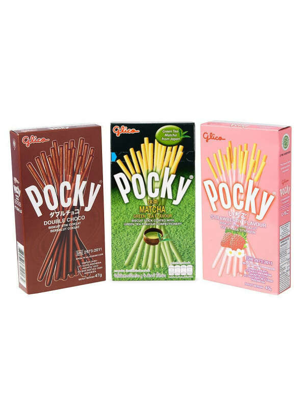 Набор печенья Pocky (Double Choco 47 гр., Green Tea 33 гр., Strawberry Flavour 45 гр.) 3шт, Pocky