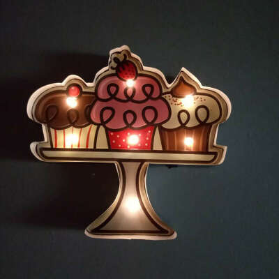 Vintage Dessert Cup Cakes LED Neon Sign Bar Decorative Signboard Wall Hanging Metal Sign - brixini.com