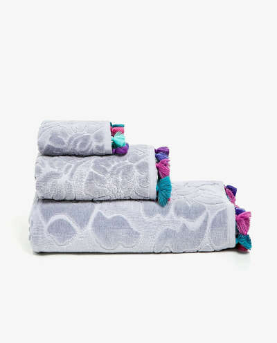 Жаккардовые банные полотенца с кисточками Zara