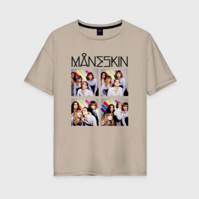 Женская футболка хлопок Oversize «Photo Maneskin»