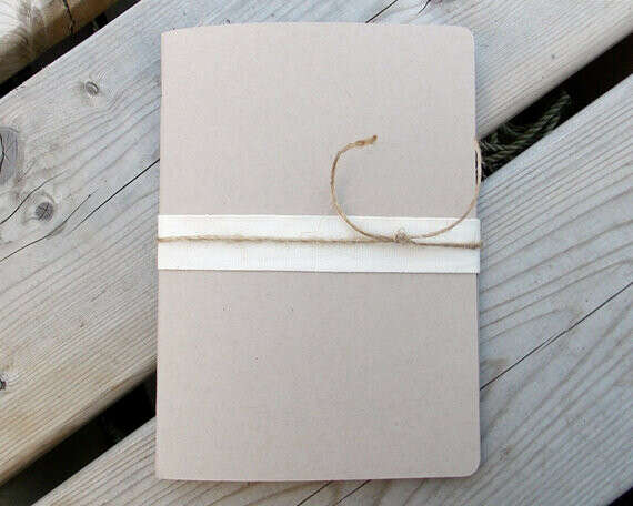 Handmade Notebook - Blank - Art Journal - Field Journal - Sketchbook - 5x7 - Pocket - Mini - Kraft