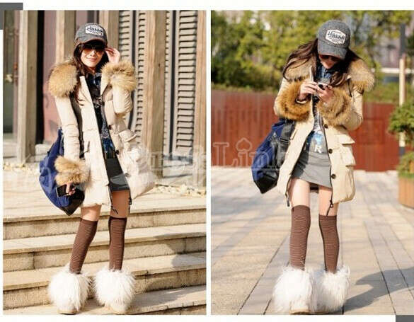 Women&#039;s Thicken Hooded Removable Fur Collar Winter Warm Down Jacket Coat