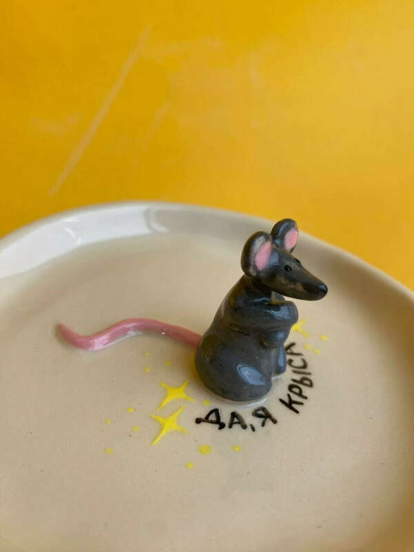 блюдце "крыса серая"
