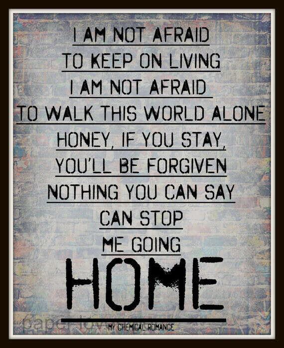 My Chemical Romance song lyric art, Famous Last Words song lyric print art. lyric Art Quote 8X10, 11x14 Typography Poster Print