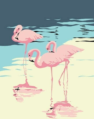 Раскраска по номерам "Фламинго" бренда Артвентура