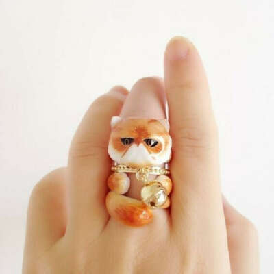 Кольцо с персидским котом