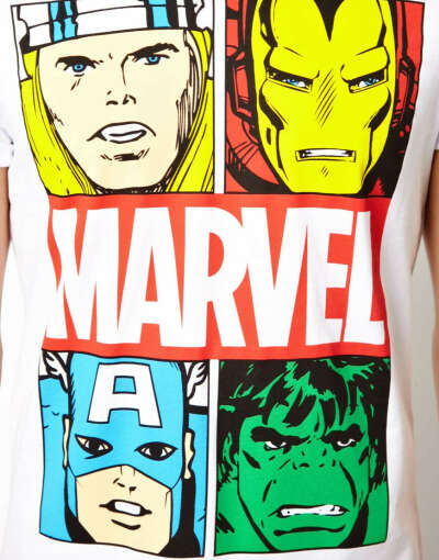 Футболка с принтом "Marvel Comics" ASOS