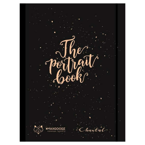 Скетчбук Maxgoodz "The Portrait book " 27*35см, 24 л, 300 г 100% целлюлоза Чёрный с золотом