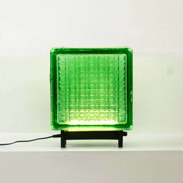 Светильник-стеклоблок зеленый