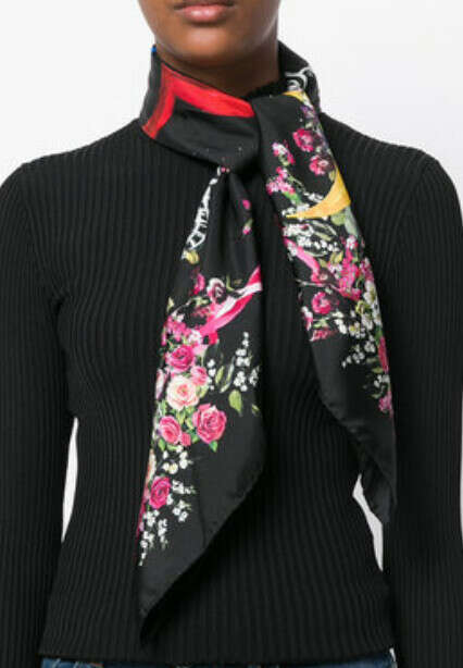 DOLCE & GABBANA  space and floral print scarf