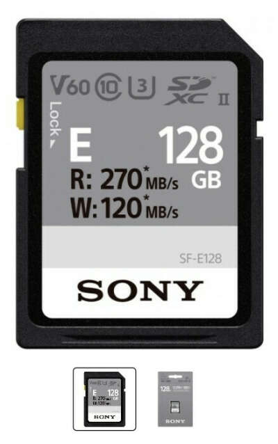Карта памяти SDXC Sony 128GB 270R/120W (SF-E128/T)