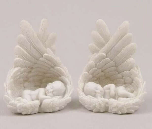 Декоративная статуэтка "Ангел керамический спящий" (9 см.)