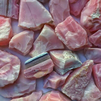 Raw pink opal