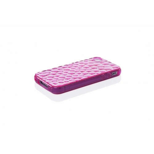 Чехол-накладка iphone 4/4s силиконовый 3d соты розовый