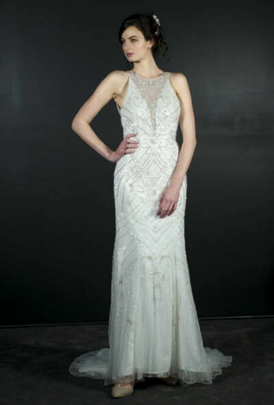 Lila – Stunning Beaded Sheath Wedding Gown with Sparkling Details