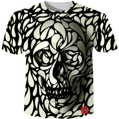3D Skull Print Hipster Shirt