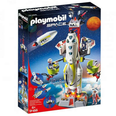 Набор конструктор Космическая Ракета для полета на Марс с пусковой площадкой Playmobil 9488