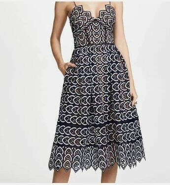 Chicque & Co. black and white embroided lace dress
