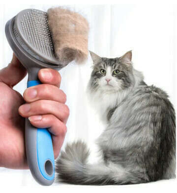 Самоочищающаяся щетка-пуходерка для кошек
