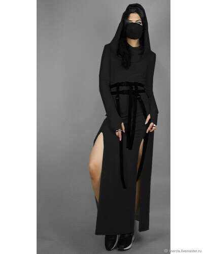 Трикотажное платье "CALIPSO" черный – купить онлайн на Ярмарке Мастеров – LB3VSRU | Платья, Москва