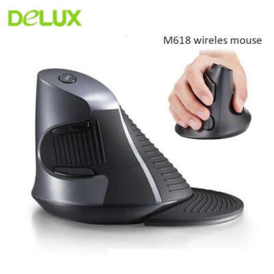 Беспроводная вертикальная мышь Delux M618 USB Wireless Vertical Mouse