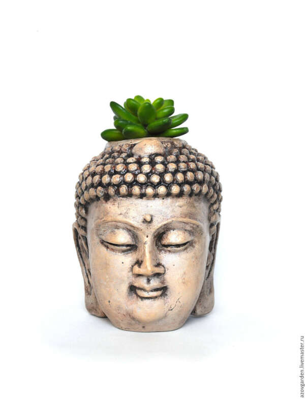 Кашпо Будда для кактусов и суккулентов горшок Голова Будды