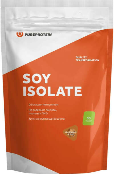 Соевый протеин PureProtein "Soy Isolate", шоколадное печенье, 900 г