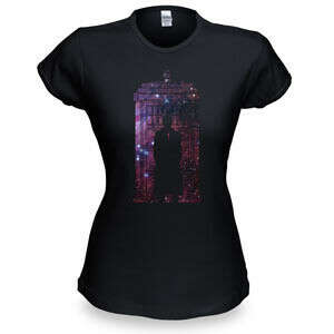 10th Doctor Galaxy Silhouette Fitted Ladies&#039; Tee