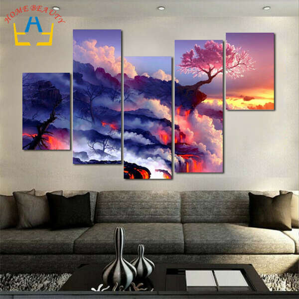5pc/set large canvas painting pictures on the wall print paintings home decor canvas wall art modular pictures no frame FH120 купить на AliExpress