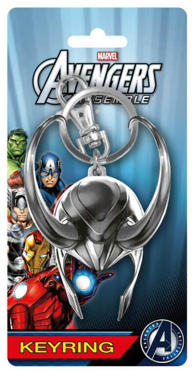 LOKI KEYRING / KEYCHAIN - MARVEL - NEW IN ORIGINAL PACKAGE - PEWTER