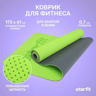 Коврик для фитнеса Starfit FM-202 TPE перфорированный 173 x 61 x 0,7 см