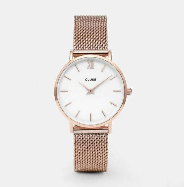 CLUSE WATCH MINUIT MESH ROSE GOLD/WHITE