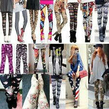 Retro Fashion Womens Colorful Pattern Print Leggings Tights Pants 13 Styles