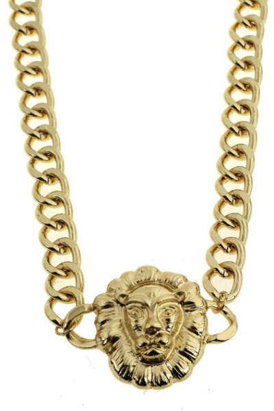 Wide Chain Lion Necklace