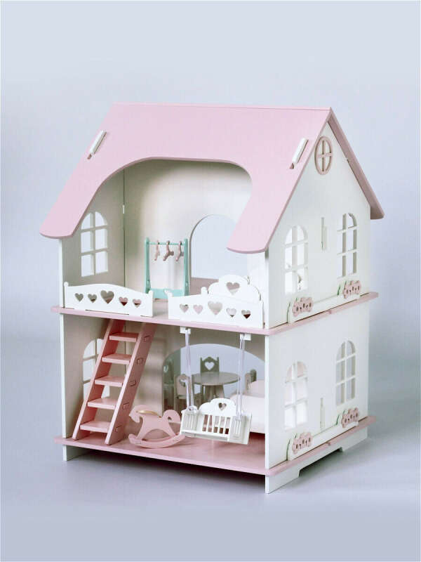 Кукольный домик деревянный Коттедж Лоли. Дом для маленьких игрушек кукол