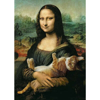 Пазлы - Мона Лиза с котом