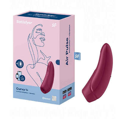 Клиторальный стимулятор с вибрацией Satisfyer Curvy 1+, бордовый