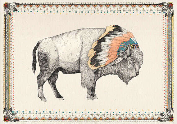 A4 print // white bison