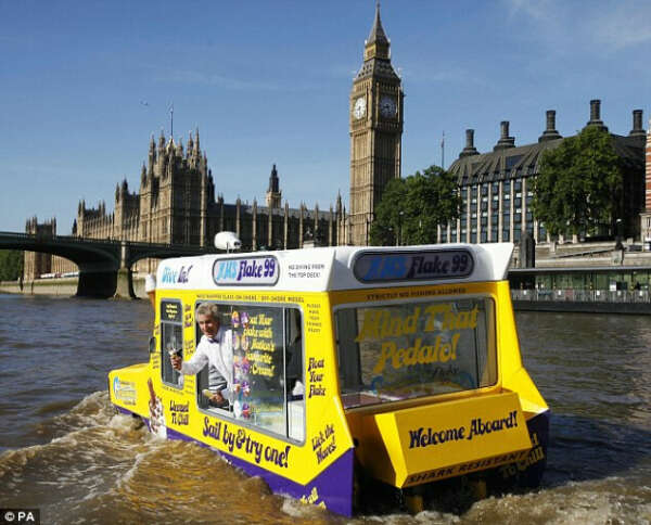 Ice-cream from floating van