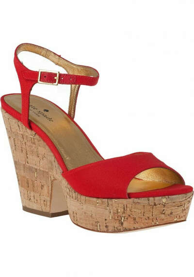 Penny Wedge Sandal Red Leather