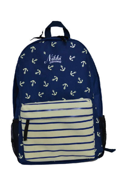 Fashion Anchor And Stripe Print Backpack - OASAP.com