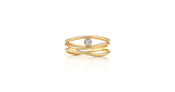 Tiffany & Co. -  Трехрядное кольцо Elsa Peretti™ Wave с бриллиантом