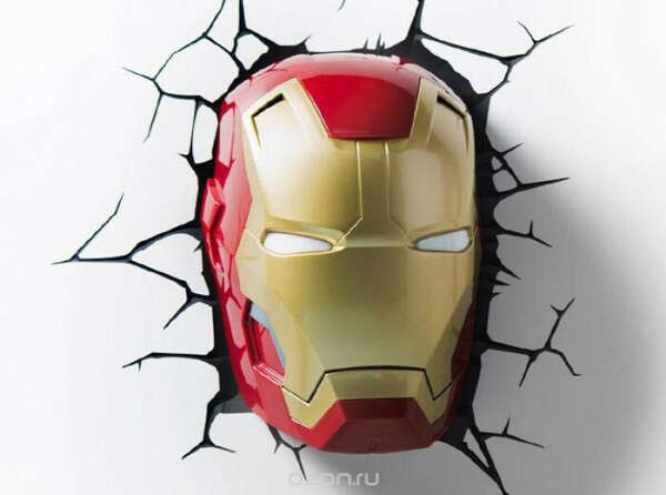 3DLightFX Настенный 3D cветильник Classic Iron Man Mask